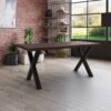 Real Wood Veneer Ventura 1.8M Dining Table with Metal Legs