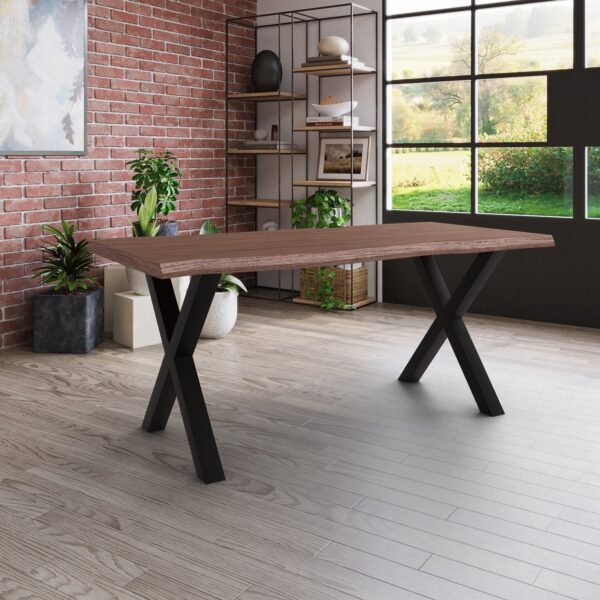 Real Wood Veneer Ventura 1.8M Dining Table with Metal Legs - Image 6