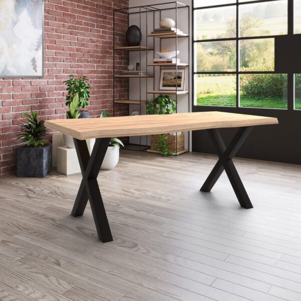 Real Wood Veneer Ventura 1.8M Dining Table with Metal Legs - Image 9