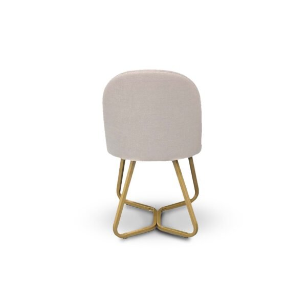 Black Wood Veneer Savannah Dining Table with 6 Cream Fabric Savannah Dining Chairs Gold Chrome Legs - Image 7