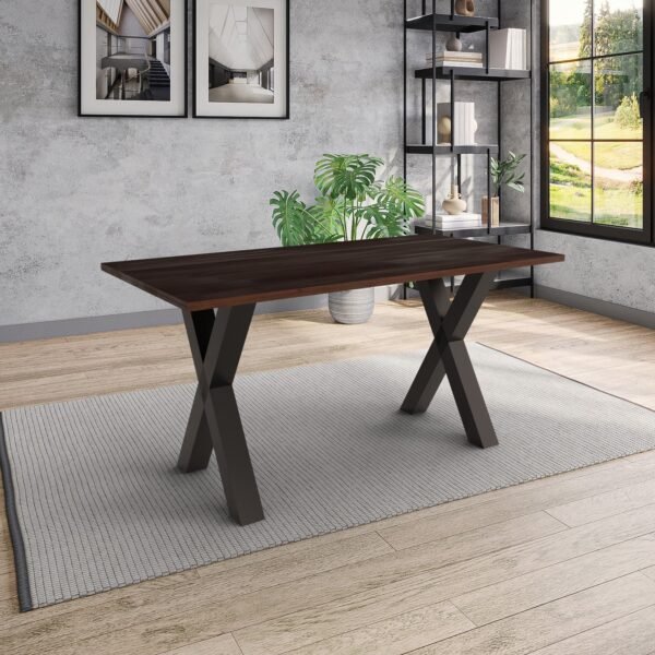 Solid Mango Wood Brooklyn 1.6M Dining Table with Metal Legs - Image 3