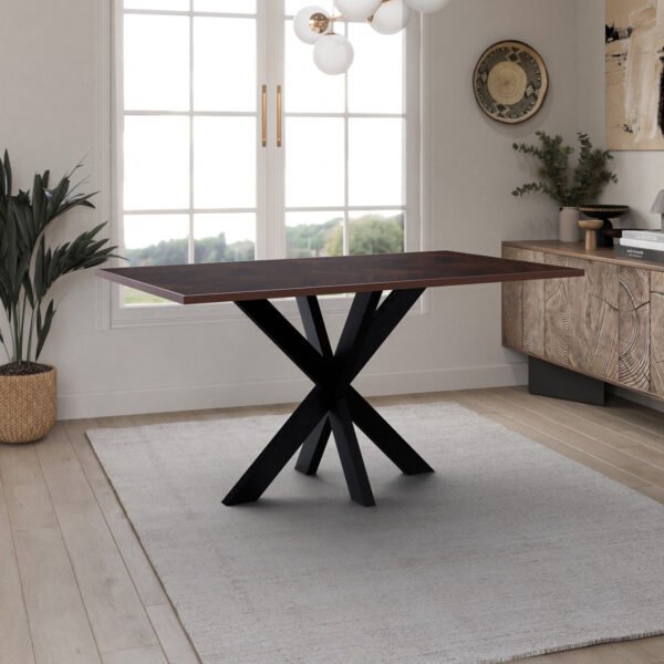 Solid Mango Wood Hudson 1.6M Dining Table with Metal Legs - Image 2
