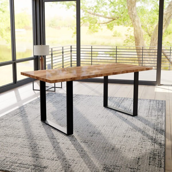 Solid Mango Wood Arlington 1.6M Dining Table with Metal Legs - Image 2